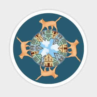 City of cats. Mandala Magnet